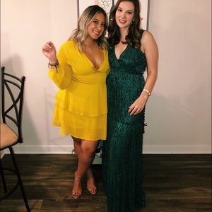 Lulu’s Falling Star Green Maxi Dress